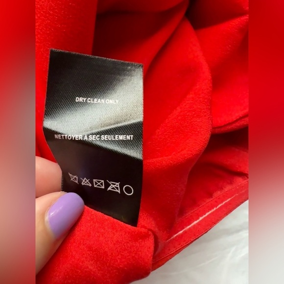 Adelyn Rae Red Rozina Woven Strapless Bow Top Large - Picture 11 of 11